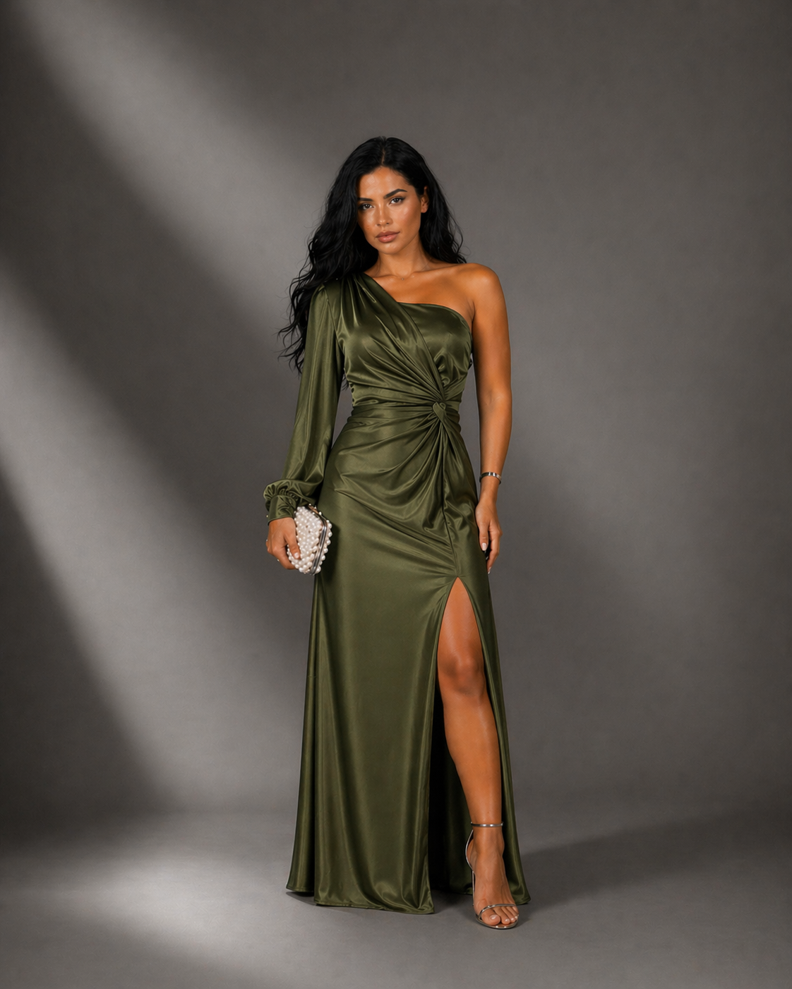 Vestido Elegante de Noche Con Pierna Descubierta